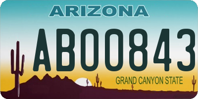 AZ license plate ABO0843