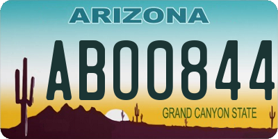 AZ license plate ABO0844