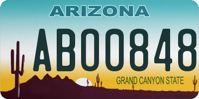 AZ license plate ABO0848