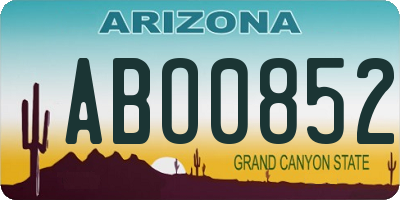 AZ license plate ABO0852