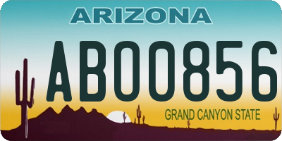 AZ license plate ABO0856