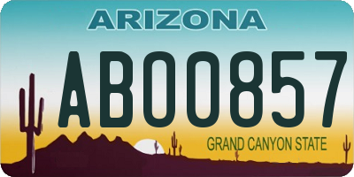 AZ license plate ABO0857