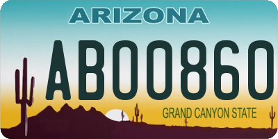 AZ license plate ABO0860