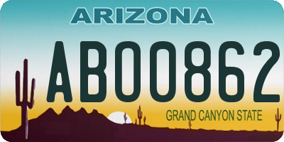 AZ license plate ABO0862
