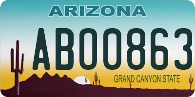 AZ license plate ABO0863