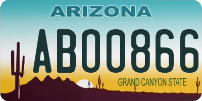 AZ license plate ABO0866