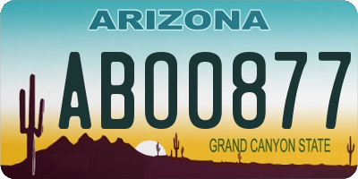 AZ license plate ABO0877