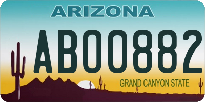 AZ license plate ABO0882