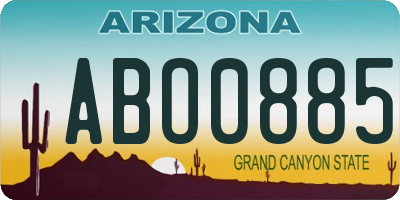 AZ license plate ABO0885