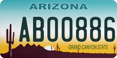 AZ license plate ABO0886