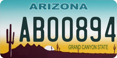 AZ license plate ABO0894