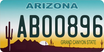 AZ license plate ABO0896