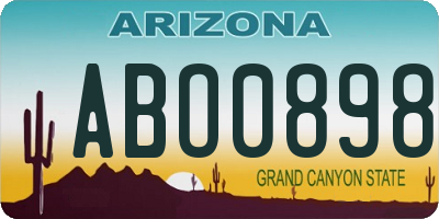 AZ license plate ABO0898