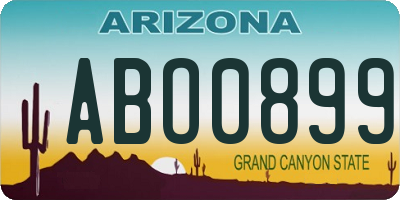 AZ license plate ABO0899
