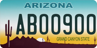 AZ license plate ABO0900