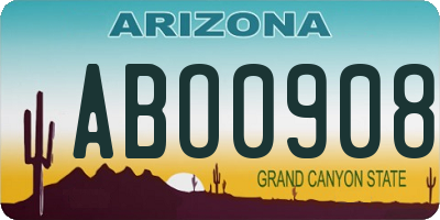 AZ license plate ABO0908