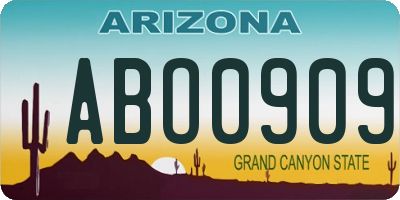 AZ license plate ABO0909
