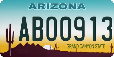 AZ license plate ABO0913