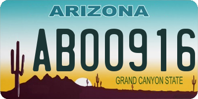 AZ license plate ABO0916