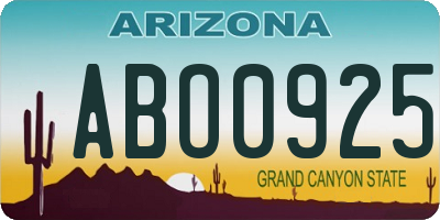 AZ license plate ABO0925
