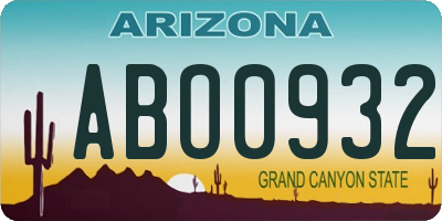 AZ license plate ABO0932