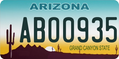 AZ license plate ABO0935