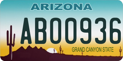 AZ license plate ABO0936