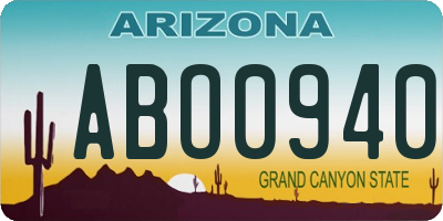 AZ license plate ABO0940