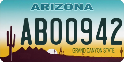 AZ license plate ABO0942