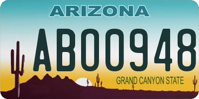 AZ license plate ABO0948