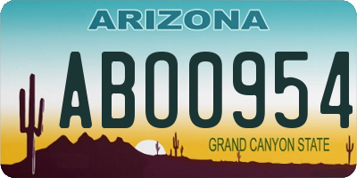 AZ license plate ABO0954