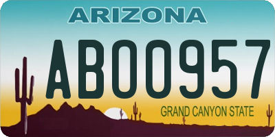 AZ license plate ABO0957