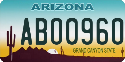 AZ license plate ABO0960