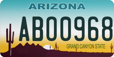 AZ license plate ABO0968