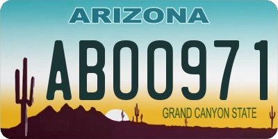 AZ license plate ABO0971