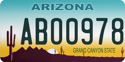 AZ license plate ABO0978