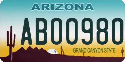 AZ license plate ABO0980
