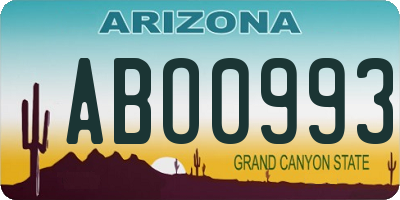 AZ license plate ABO0993