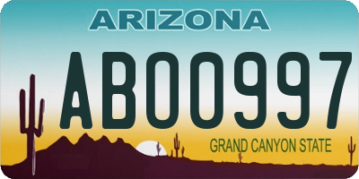 AZ license plate ABO0997