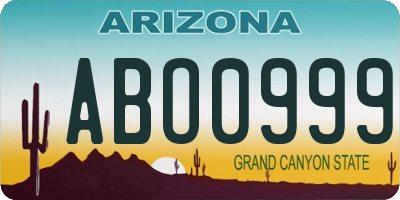 AZ license plate ABO0999