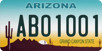 AZ license plate ABO1001