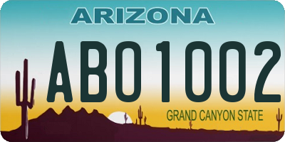 AZ license plate ABO1002