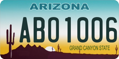 AZ license plate ABO1006