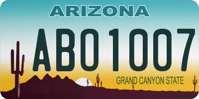AZ license plate ABO1007
