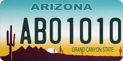 AZ license plate ABO1010