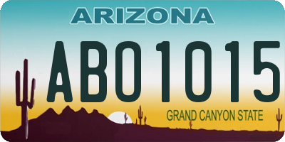 AZ license plate ABO1015