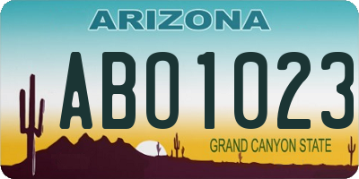 AZ license plate ABO1023