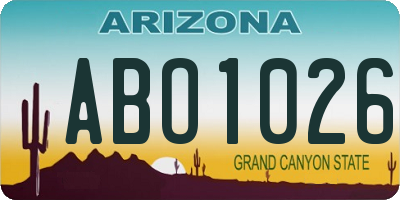 AZ license plate ABO1026
