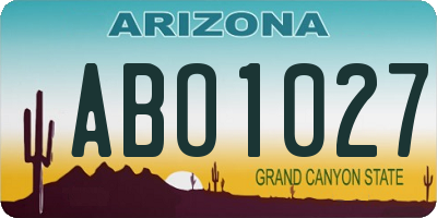 AZ license plate ABO1027
