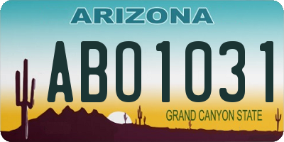 AZ license plate ABO1031